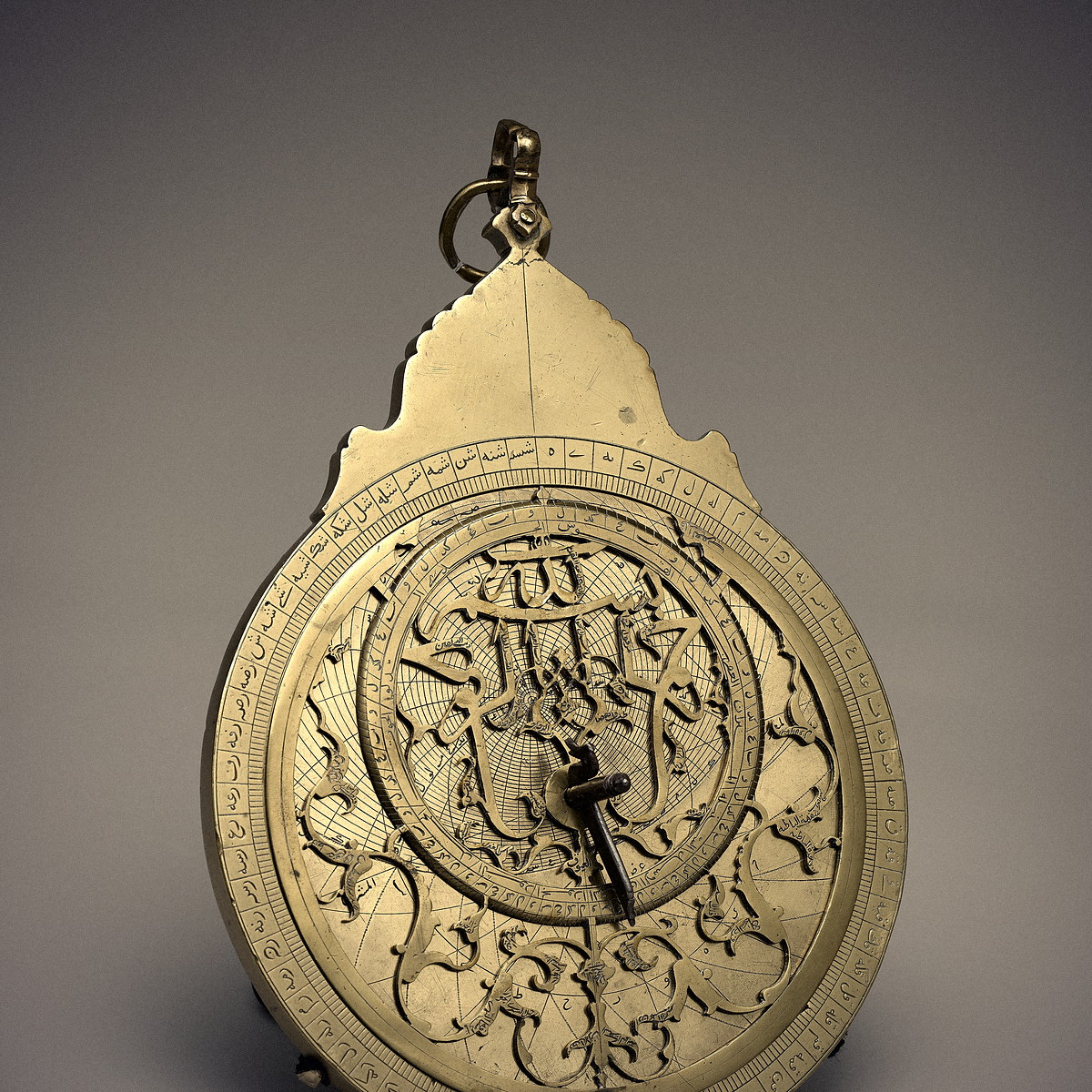 Brass planispheric astrolabe dated 1065 AH / 1654 CE, the instrument used to compute planetary positions and timing
